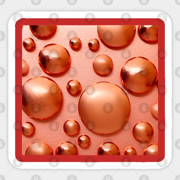 Orange Gold Metal Bubbles Sticker by Melodiecom